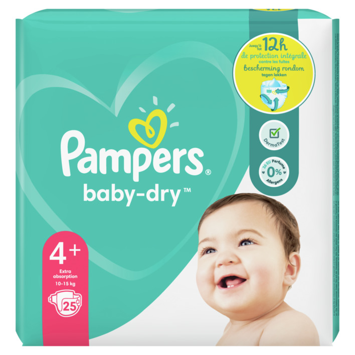 Pampers Baby dry size 4+ diapers carry pack