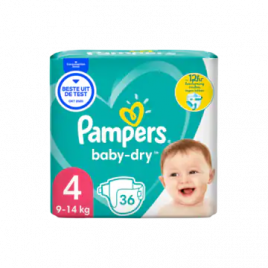 Pampers Baby dry size 4 to 12 hour protection (from 9 kg to 14 kg) Order | Worldwide Delivery