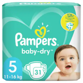 financieel molen weg Pampers Baby dry size 5 diapers to 12 hour protection (from 11 kg to 16 kg)  Order Online | Worldwide Delivery