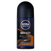 Nivea Deep black carbon espresso deodorant roller voor mannen