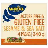 Wasa Gluten free and lactose free crisp bread sesame and sea salt