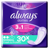 Always Dailies normal fresh and protect with fresh perfume pantyliners small