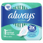 Always Ultra normal sanitary pads with wings small