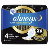 Always Ultra secure night maandverband met vleugels klein