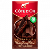 Cote d'Or Bonbonbloc extra pure chocolade truffel en cacao reep