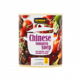 Jumbo Chinese tomatensoep met noedels, waterkastanje en tauge