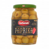 Carbonell Green olives stuffed with paprika pasta large