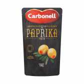 Carbonell Green olives stuffed with paprika pasta small