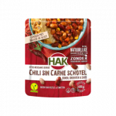 Hak Chilli sin carne dish with beans, vegetables and sauce