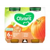 Olvarit Pumpkin, carrot and chicken 2-pack (from 6 months)