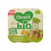 Olvarit Biologische champignons, prei, pasta en kalfsvlees (vanaf 12 maanden)