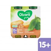 Olvarit Spinazie, kip en aardappels 2-pack (vanaf 15 maanden)