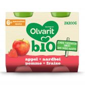 Olvarit Biologische aardbei en appel 2-pack (vanaf 6 maanden)