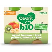 Olvarit Biologische appel, banaan en kiwi 2-pack (vanaf 6 maanden)