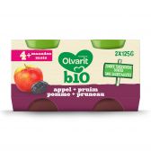 Olvarit Biologische appels en pruimen 2-pack (vanaf 4 maanden)