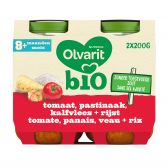 Olvarit Biologische pastinaak met kalfsvlees en rijst 2-pack (vanaf 8 maanden)