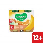 Olvarit Banana, apple and orange with biscuits 2-pack (from 12 months)