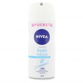 Nivea Fresh natural 0% deodorant spray pocket (alleen beschikbaar binnen de EU)