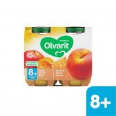 Olvarit Peach and apple with biscuits 2-pack (from 8 months)