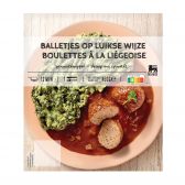 Delhaize Gehaktbal met Luikse saus (voor uw eigen risico, geen restitutie mogelijk)