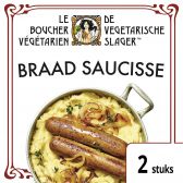 De Vegetarische Slager Braad saucisse (voor uw eigen risico, geen restitutie mogelijk)