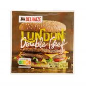 Delhaize London double beef burger (voor uw eigen risico, geen restitutie mogelijk)