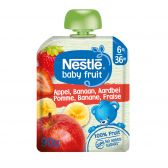 Nestle Naturnes appel, banaan en aardbei knijpfruit (vanaf 6 maanden)