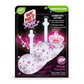 WC Net Pink flowers toilet blocks