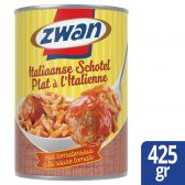 Zwan Italian dish with penne and meatballs in tomato sauce