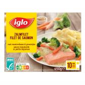 Iglo Salmon filet with mustard sauce and vegetables a la Belge 