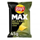 Lays Max zout en zwarte peper ribbel chips klein