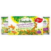 Bonduelle Erwten-wortelen zeer fijn 3-pack