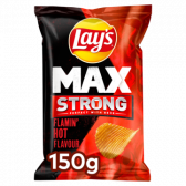Lays Max strong flamin hot ribbel chips