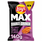 Lays Max double crunch red sweet chilli ribble crisps