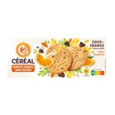 Cereal Sugar free chocolate sand cookies with orange