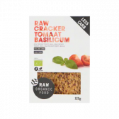 Raw Organic Food Raw cracker tomato and basil
