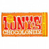 Tony's Chocolonely melk, zeezout en karamel chocolade reep