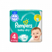 Pampers Baby dry maat 4 luiers tot 12 uur bescherming (vanaf 9 kg tot 14 kg)