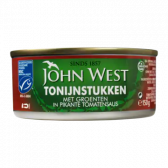 John West Tonijnstukken met groenten in pikante tomatensaus