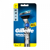 Gillette Mach 3 turbo 3D shaving system with 2 refill blades