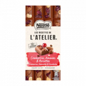 Nestle L'atelier milk chocolate bar with cranberries and hazelnuts