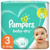 Pampers Baby dry size 3 diapers to 12 hour protection (from 6 to 10 kg)