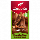 Cote d'Or Bonbonbloc milk chocolate hazelnut praline tablet
