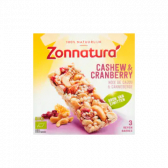 Zonnatura Cashew and cranberry bars