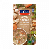 Unox Romige kip champignon soep met grofgesneden champignons, prei en wortel