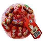 Gevulde chocolade sintjes in netje