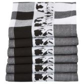 Twentse Damast Theedoek Dutch black cow