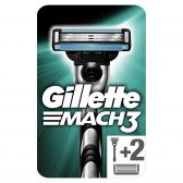 Gillette Mach 3 base scheerapparaat met 2 scheermesjes