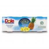 Dole Tropical gold pineapple pieces on juice 3-pack