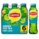 Lipton Ijsthee groene munt limoen niet bruisend 6-pack